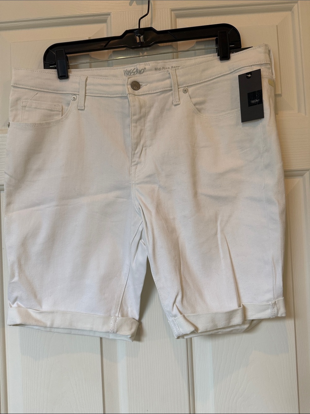 Mossimo Supply Co. White Mid-Rise Bermuda Denim Shorts NWT